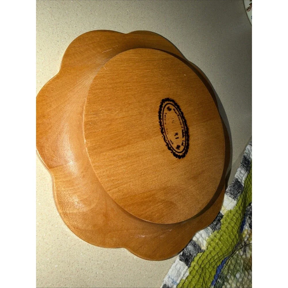 MacKenzie-Childs Floral Decal Wooden Plate 8.5